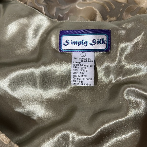 Vintage Simply Silk Scoop Neck Animal Print Gold and Silver Midi Dress - Picture 10 of 10